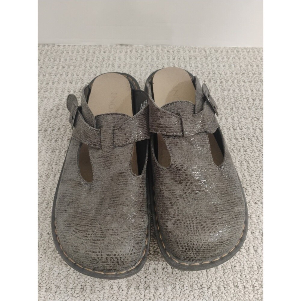 Ingaro Happy Clogs Mules Size 8 Lightweight Slip Resistant Shoes Metallic Gray